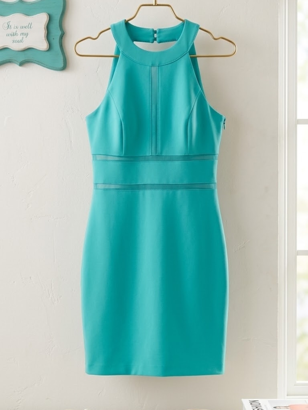 Guess Vintage Teal Halter Mini Dress